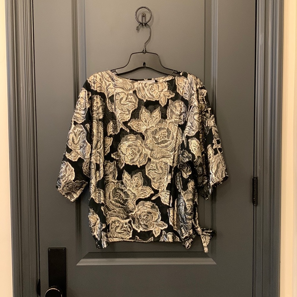 Batwing, metallic vintage blouse